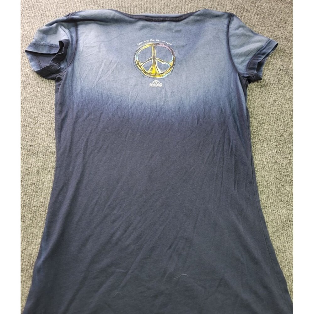 Rock & Roll Hall of Fame Womens Med PEACE DOVE IN THE CLOUDS Graphic Ombre Tee - Picture 3 of 7